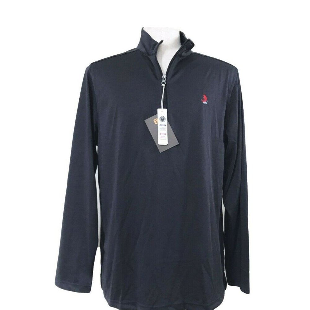 😍Harrington Blue LS 1/4 Zip Fishing Jersey Fish Log